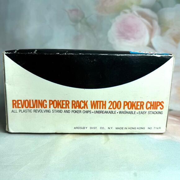 Vintage 70s Ardsley Revolving Poker Rack With 200 Chips & Two Decks Of Cards - Picture 7 of 7